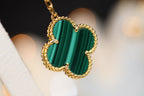 ¡®Dream¡¯CLOVER EARRINGS GOLD MALACHITE DIAMOND 3 MOTIF