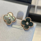 ¡®Dream¡¯CLOVER MEDIUM 1 MOTIFS GRAY MOP  DIAMOND EARRINGS