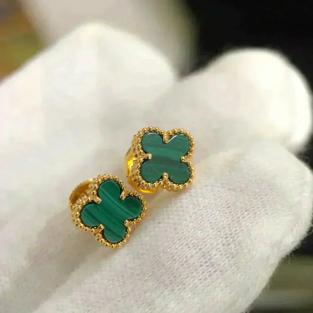 ¡®Dream¡¯CLOVER MINI 9.5MM MALACHITE  EARRINGS