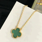 ¡®Dream¡¯CLOVER 15MM MALACHIT EINZELBLUME HALSKETTE