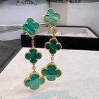 ¡®Dream¡¯CLOVER MALACHITE 3 MOTIFS GOLD