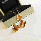 ¡®Dream¡¯CLOVER MEDIUM 1 MOTIFS TIGER EYE EARRINGS