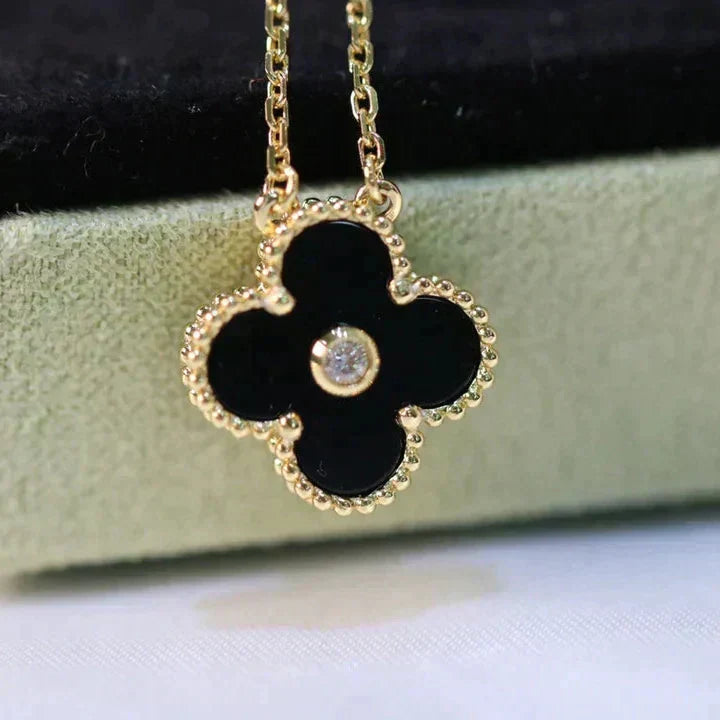 „Dream“ CLOVER 15MM DIAMANT ONYX-HALSKETTE