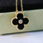 „Dream“ CLOVER 15MM DIAMANT ONYX-HALSKETTE