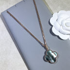 ¡®Dream¡¯CLOVER 25MM GOLD DARK MOP BIG CLOVER NECKLACE