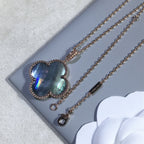 ¡®Dream¡¯CLOVER 25MM GOLD DARK MOP BIG CLOVER NECKLACE