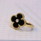 ¡®Dream¡¯CLOVER ONYX RING GOLD DIAMOND