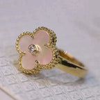 ¡®Dream¡¯CLOVER PINK MOP RING GOLD DIAMOND