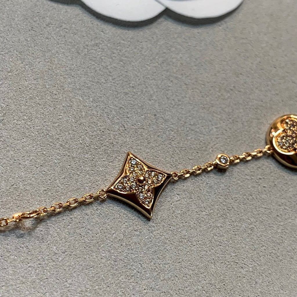 ¡®Dream¡¯STAR AND SUN 4 MOTIFS GOLD DIAMONDS BRACELET