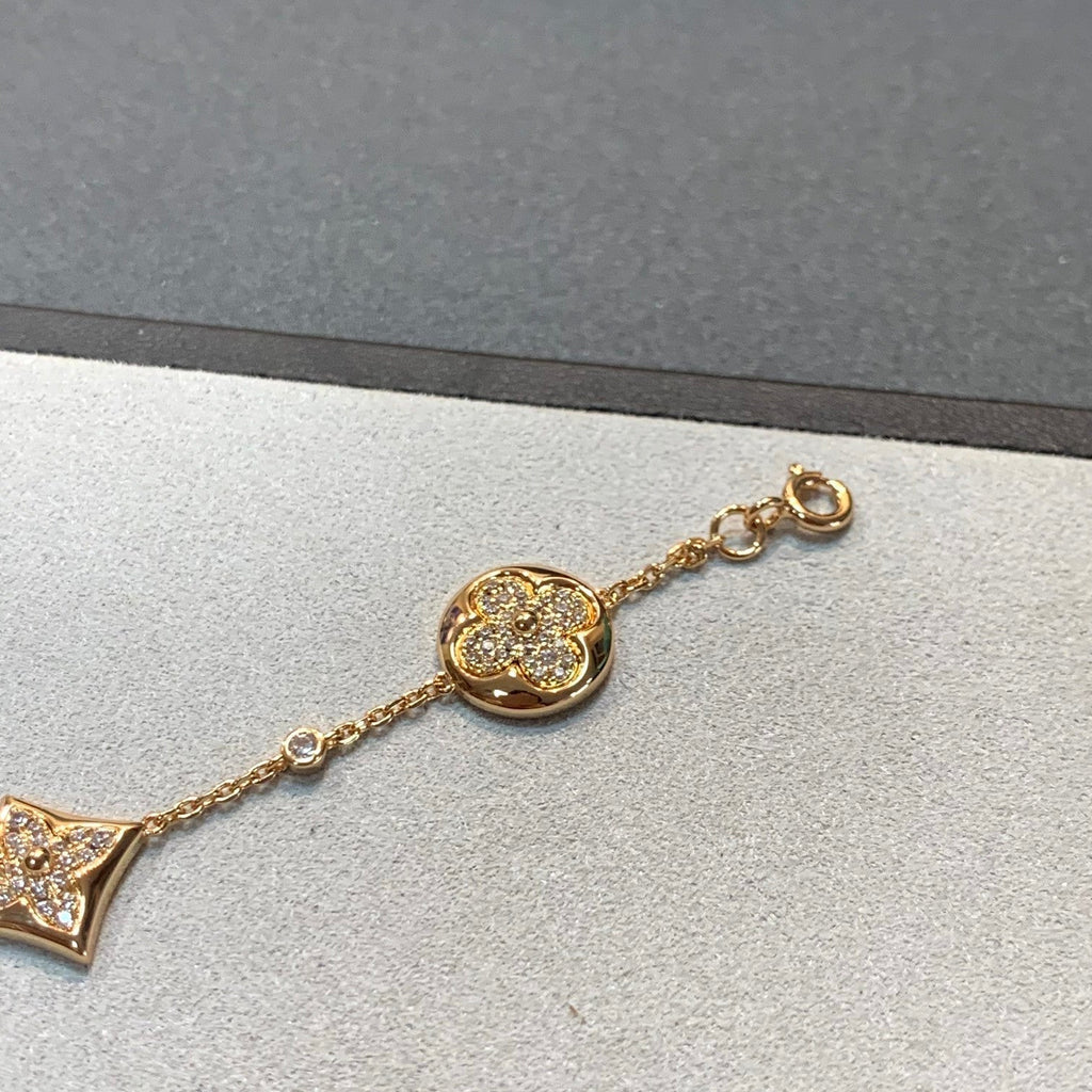 ¡®Dream¡¯STAR AND SUN 4 MOTIFS GOLD DIAMONDS BRACELET