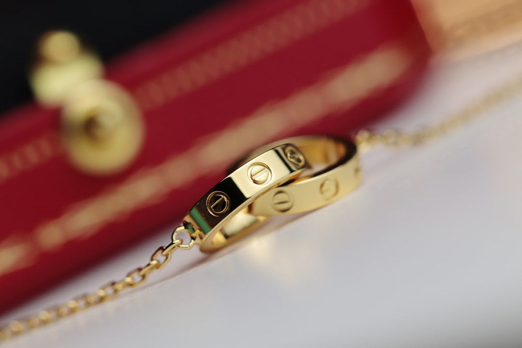 „Dream“LIEBE HALSKETTE DOPPELRING GOLD