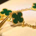 [Dream]New  CLOVER 5 MOTIF MALACHITE BRACELET COLLECTION