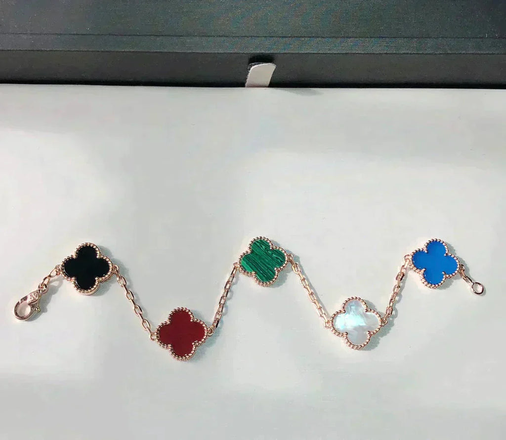 [Dream]New CLOVER 5 MOTIFS MULTICOLOR BRACELET