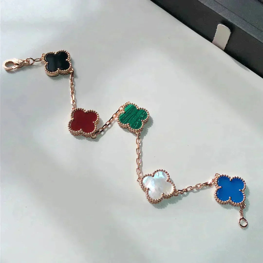 [Dream]New CLOVER 5 MOTIFS MULTICOLOR BRACELET