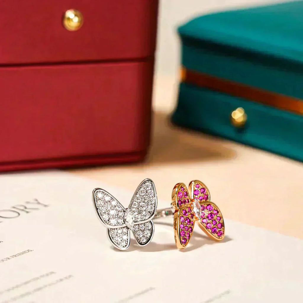 „Dream“ ZWILLINGS-SCHMETTERLINGS-DIAMANTENRING