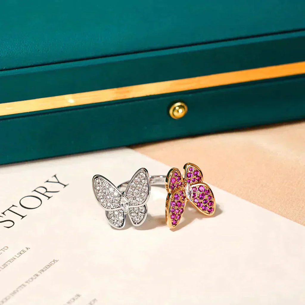 „Dream“ ZWILLINGS-SCHMETTERLINGS-DIAMANTENRING