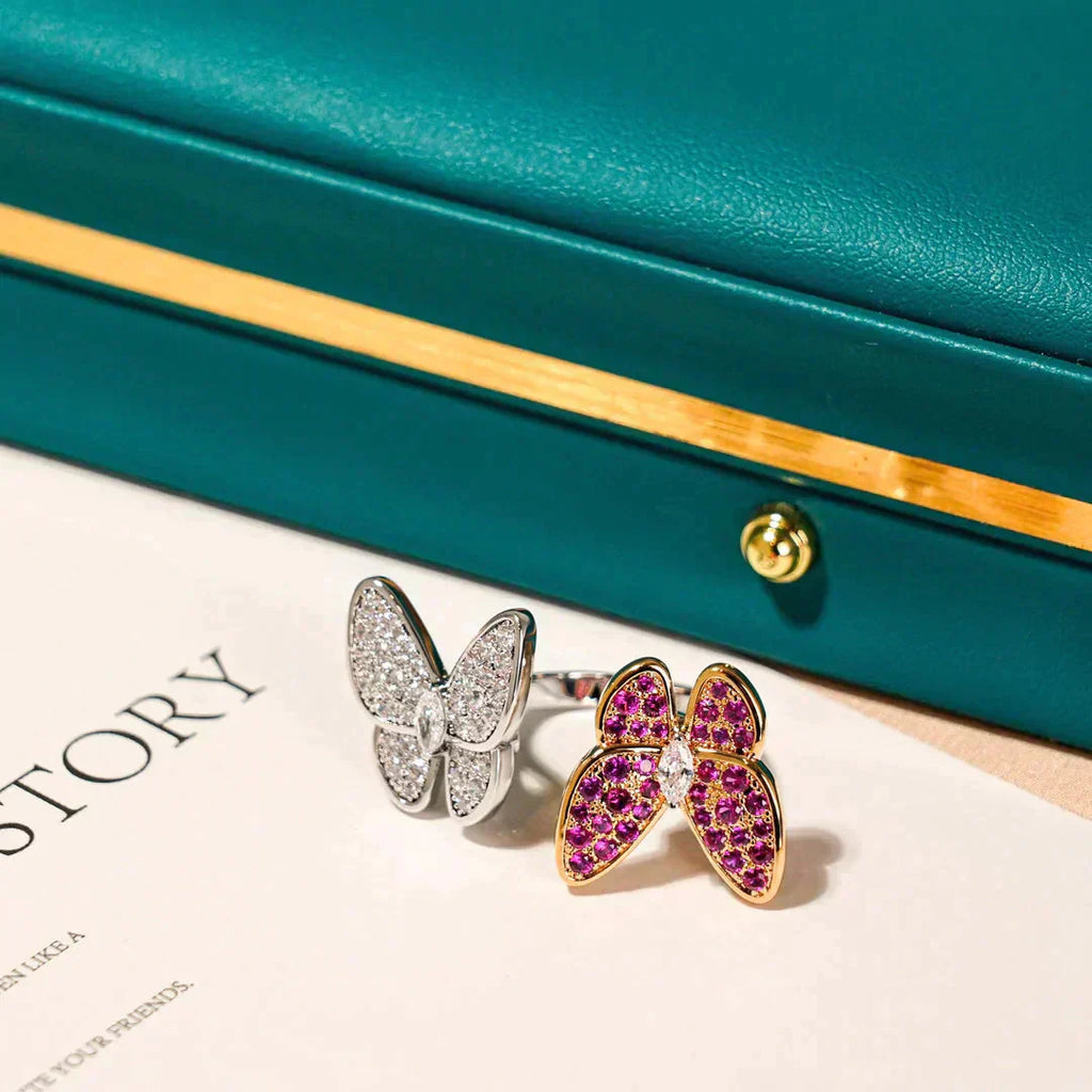 „Dream“ ZWILLINGS-SCHMETTERLINGS-DIAMANTENRING