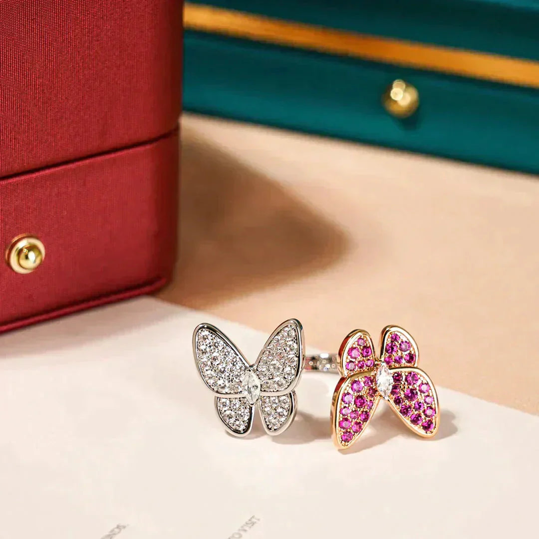 „Dream“ ZWILLINGS-SCHMETTERLINGS-DIAMANTENRING