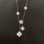 ¡®Dream¡¯CLOVER 5 MOTIFS SILVER DIAMONDS NECKLACE