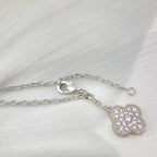 ¡®Dream¡¯CLOVER 5 MOTIFS SILVER DIAMONDS NECKLACE