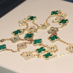 „Dream“-CLOVER HALSKETTE 20 MOTIVE MALACHIT DIAMANT