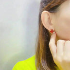 ¡®Dream¡¯CLOVER MEDIUM 1 MOTIFS CARNELIAN  EARRINGS