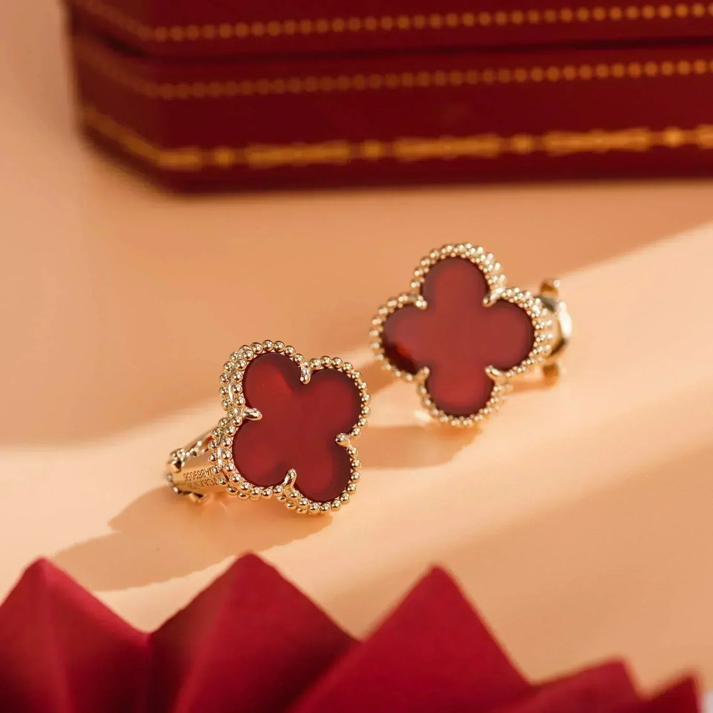 ¡®Dream¡¯CLOVER MEDIUM 1 MOTIFS CARNELIAN  EARRINGS