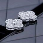 ¡®Dream¡¯CLOVER 1 MOTIFS DIAMOND STUD EARRINGS SILVER