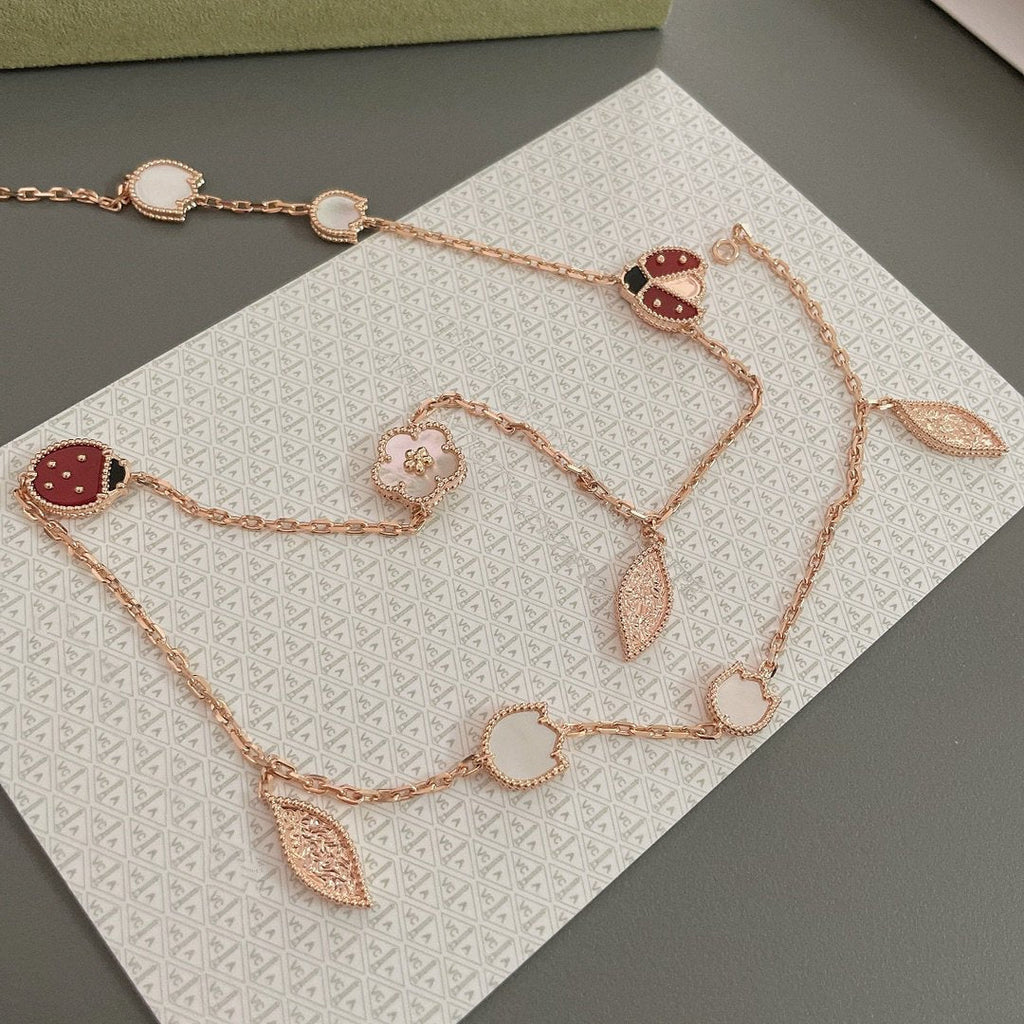 ¡®Dream¡¯LUCKY SPRING 15 MOTIFS ROSE GOLD NECKLACE