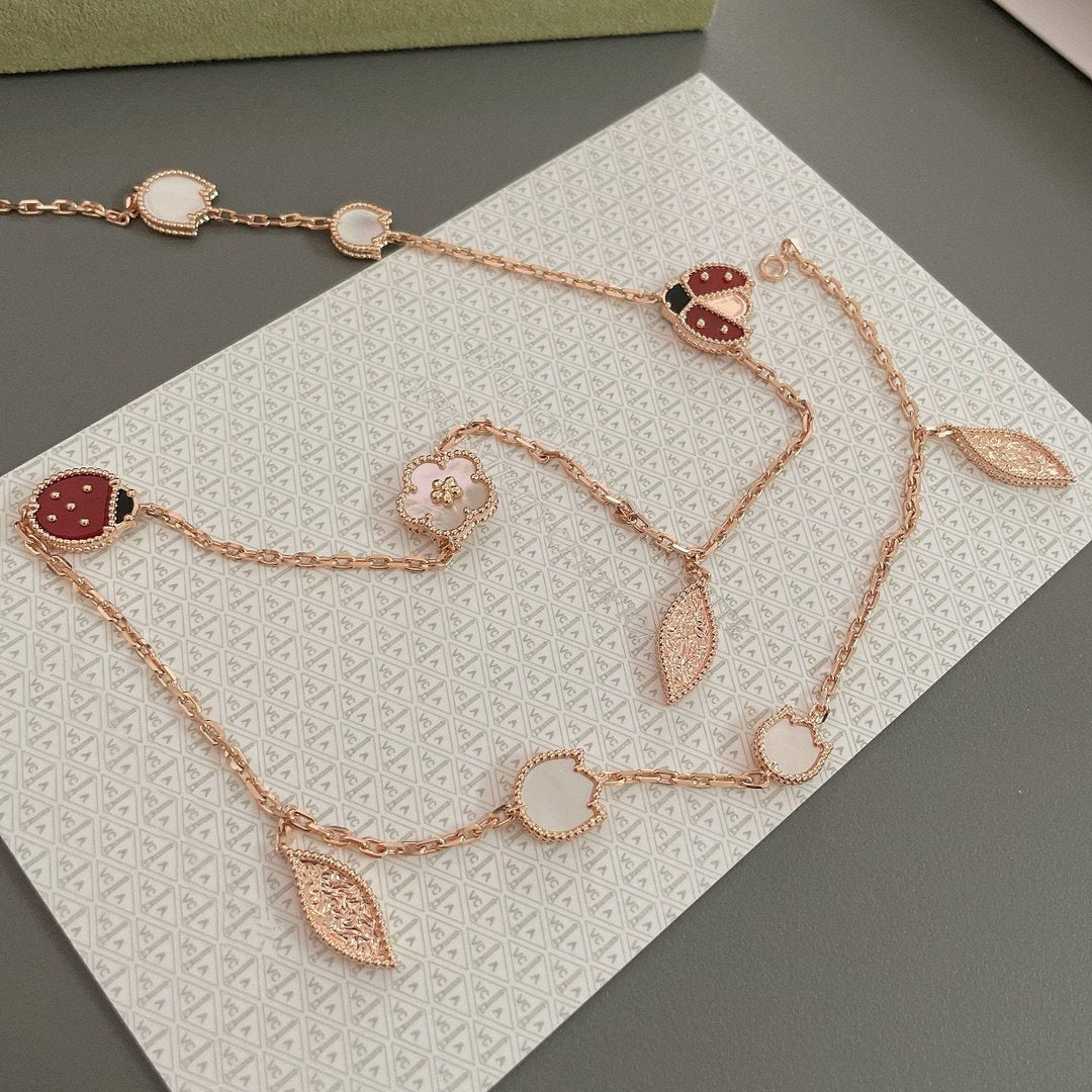 ¡®Dream¡¯LUCKY SPRING 15 MOTIFS ROSE GOLD NECKLACE