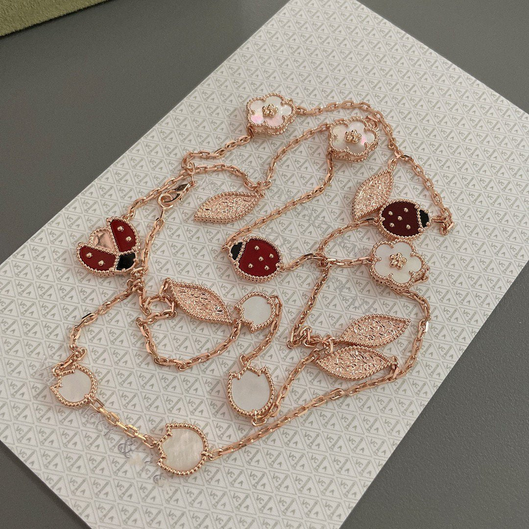 ¡®Dream¡¯LUCKY SPRING 15 MOTIFS ROSE GOLD NECKLACE