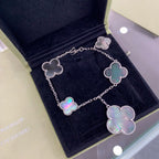 ¡®Dream¡¯CLOVER 5 MOTIFS SIVLER DARK MOP BRACELET