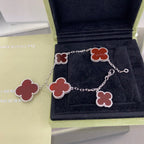¡®Dream¡¯CLOVER 5 MOTIFS SIVLER CARNELIAN BRACELET