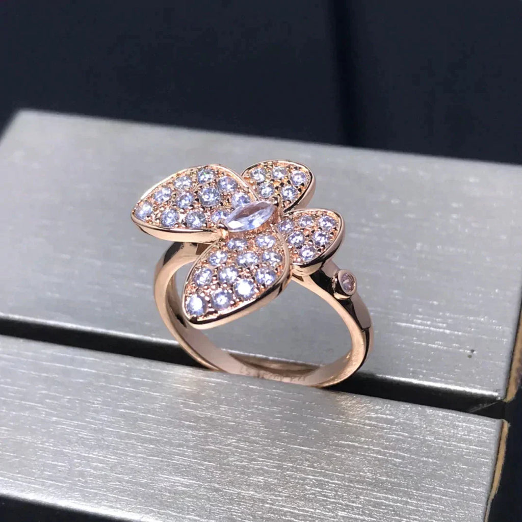 ¡®Dream¡¯BUTTERFLY PINK GOLD DIAMOND RING