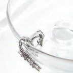 ¡®Dream¡¯CLOVER 2 MOTIFS  DIAMOND ONYX EARRINGS SILVER
