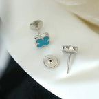 ¡®Dream¡¯CLOVER MINI 9.5MM ONYX STUD EARRINGS SILVER