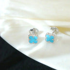 ¡®Dream¡¯CLOVER MINI 9.5MM ONYX STUD EARRINGS SILVER