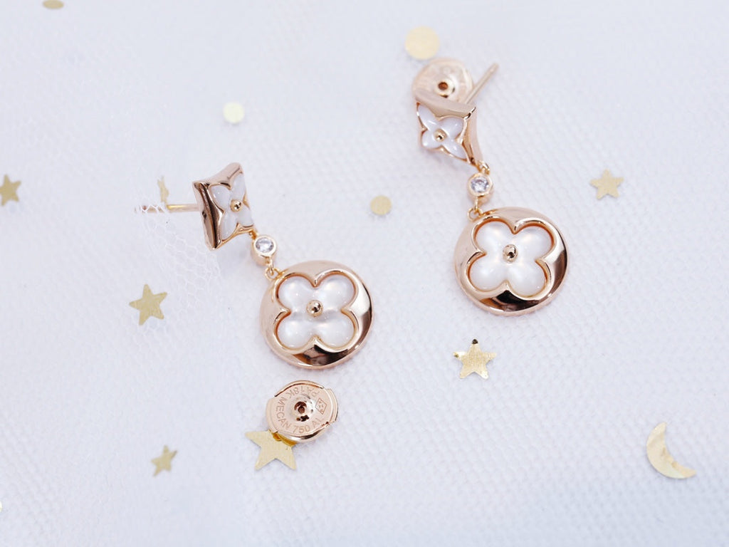 ¡®Dream¡¯STAR AND SUN PINK GOLD MOP DROP EARRINGS
