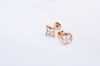 ¡®Dream¡¯STAR AND SUN PINK GOLD MOP STUD EARRINGS