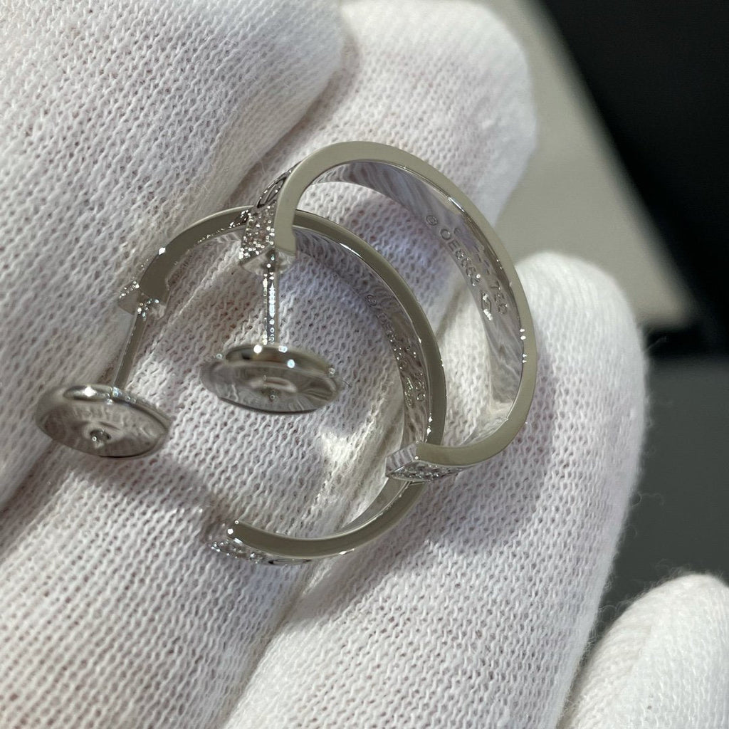 ¡®Dream¡¯LOVE DIAMOND SILVER HOOP EARRINGS