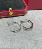 ¡®Dream¡¯LOVE CERAMIC DIAMOND PAVED SILVER EARRINGS