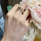 ¡®Dream¡¯LOVE PINK GOLD SILVER DIAMOND DOPPELRING