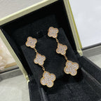 ¡®Dream¡¯CLOVER 3 MOTIFS DIAMOND PAVED ROSE GOLD EARRINGS