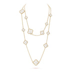 ¡®Dream¡¯CLOVER 16 MOTIF WHITE MOP GOLD NECKLACE
