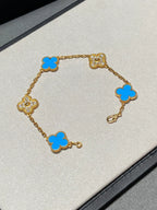 [Dream]New CLOVER 5 MOTIF BLUE AGATE BRACELET COLLECTION