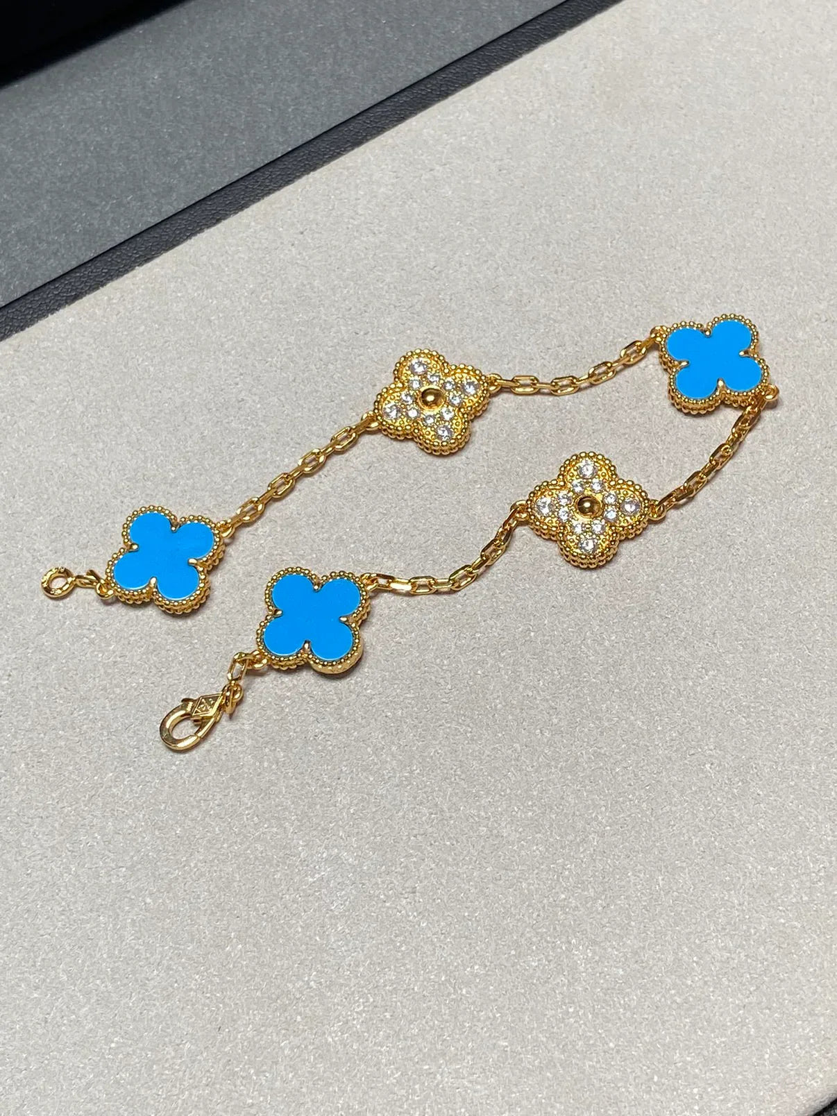 [Dream]New CLOVER 5 MOTIF BLUE AGATE BRACELET COLLECTION
