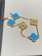 [Dream]New CLOVER 5 MOTIF BLUE AGATE BRACELET COLLECTION