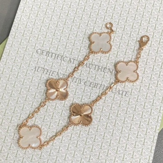 [Dream]New CLOVER WHITE PEARL MOP 5 MOTIF BRACELET COLLECTION