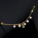 ¡®Dream¡¯LOGO 6 MOTIF STAR AND SUN GOLD BRACELET