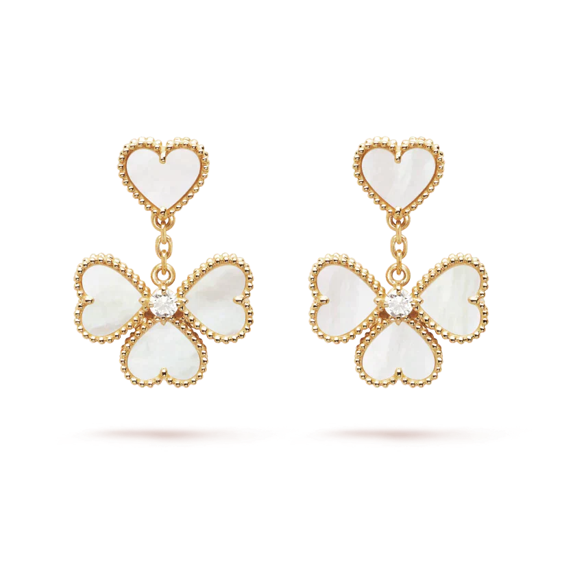¡®Dream¡¯CLOVER SWEET WHITE MOP EARRINGS